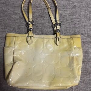 Coach Yellow Embossed Tote Bag